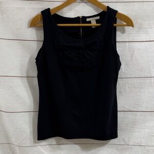Women's Sleeveless Black Bow-Accent Women's Top Medium Banana Republic